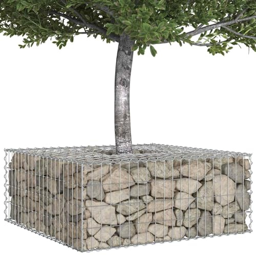 vidaXL Lit surélevé gabion Argenté 100 x 100 x 40 cm Acier galvanisé, Bordure de jardin, panneaux de clôture rectangulaires durables, protection de la vie privée, encadrement extérieur, clôture polyva