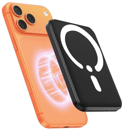 Batterie Externe Magnétique, Power Bank 10000mAh Compatible avec Mag-Safe, 20W Banque de Puissance à Charge Rapide Chargeur Induction, Portable sans Fil powerbank pour iPhone 17/16/15/14/13/12 Series