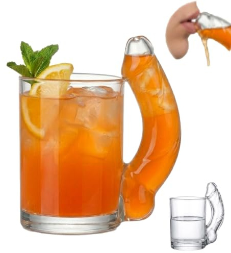 Rilltea Fun D-Cup Shaped Novelty Cocktail Glass,Hand Blown Glassware,Funny Novelty Cocktail Glass, Quirky Shaped Wine Cup for Bachelorette Parties, Girls Night Out and Adult Gag Gifts