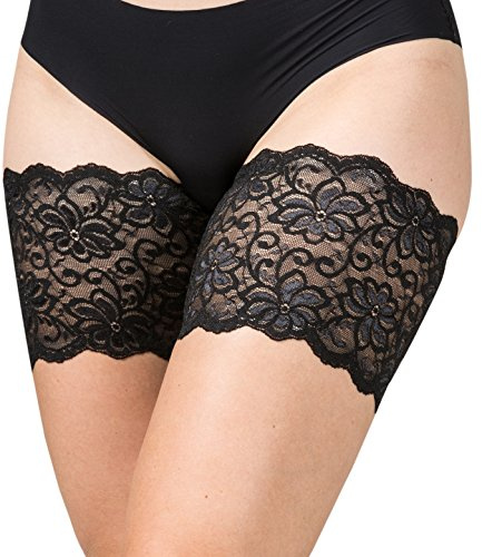 Bandelettes.Originale. Bandeaux de cuisse élastique anti-frottement pour lui et pour elle – Empêche le frottement des cuisses. Noir Dolce. C