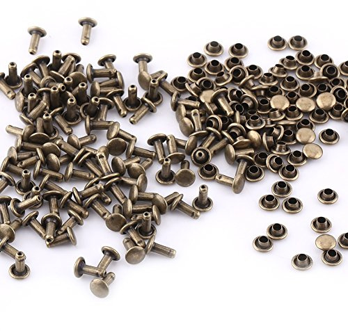 100 Stück Doppel Niete für Lederarbeiten und Schuhe Reparatur Set 6x8mm DIY Basteln