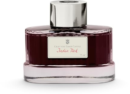 Graf von Faber-Castell 141019 - Encrier India Red, 75 ml, encre indélébile dans un encrier élégant