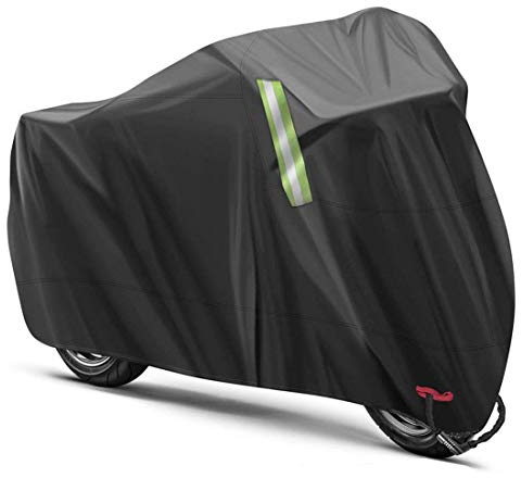 ANFTOP Motorradabdeckung 3XL Outdoor/Indoor Winterfest Wasserdicht 210D Motorrad Abdeckung Motorradgarage XXXL 265x105x125cm