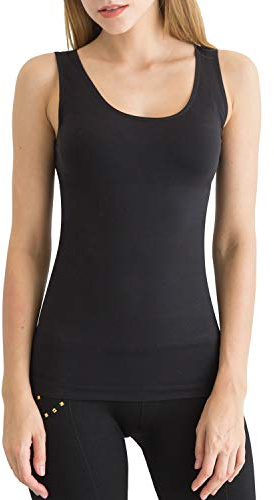 WOOD MEETS COLOR Women Shaping Control Vest Tops Slimming Tummy Control Camisole Compression Tank Seamless Body Shaper Shapewear Underwear (Black ，L-XL)