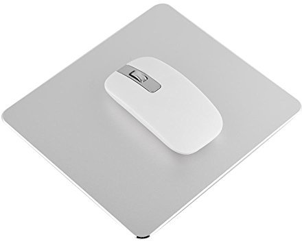Tonysa Gaming Mauspad,Aluminium rutschfeste Maus Matte,Anti-Rutsch 18 mm x 16 mm Mausunterlage für PC Computer Laptop mit Starke Aluminiumkonstruktion(Silber)