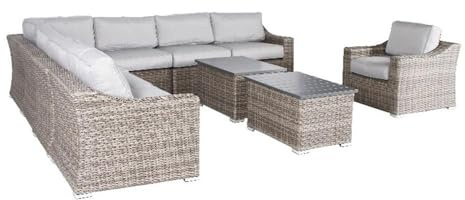 Living Source International Wicker/Rattan 7-Person Seating Group in Gray