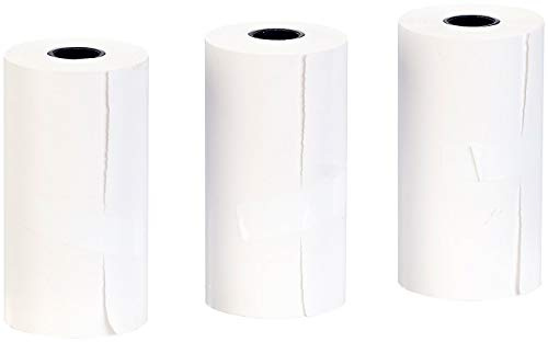 Callstel Thermopapier: 3er-Set Thermorollen mit Etiketten, 57 mm Breite, je 4,5 m, weiß (Thermopapier selbstklebend, Thermopapier Rolle, Flaschenetiketten)