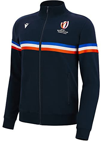 Macron Sweatshirt mit Reißverschluss für Erwachsene, Rugby France World Cup 2023, offiziell – Blau – 4XL