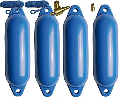 MOTIVEX Komplettset 4er-Set Fender mit 4 Fenderleinen, 1 Ersatzventil und 1 Ventiladapter