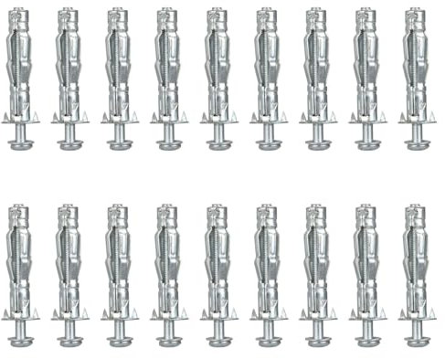 ZOFUN 100 Pcs Plasterboard Fixing M4 x 38mm, Heavy Duty Cavity Wall Anchors for Plasterboard, Hollow M4 Plasterboard Wall Plugs, M4 Plasterboard Wall Anchors Plugs for Plasterboard Walls Fixing