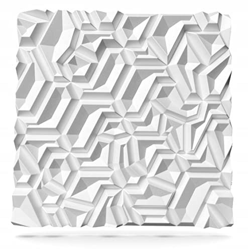 Deccart- 3D Wandpaneele Deckenplatten Decke Deckenverkleidung Paneele Styropor Wandverkleidung Wall Deko Panel Wand Panels Polystyrol Wandplatten 60x60cm OPAL (3 Stück)