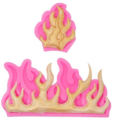 HIRAIDAI Silikonformen Fondant 2 Stück Flammen-Silikonform Für Kuchen, Dessert, Dekoration, Schokoladenform