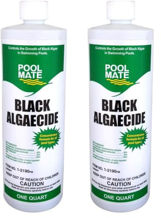 Pool Mate 1-Quart 2-Pack Concentrated Black Algaecide, Algaecide for Pool, Made in USA