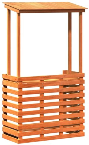 vidaXL Gartenbar mit Dach Braun 112,5x57x195,5 cm Massivholz Kiefer