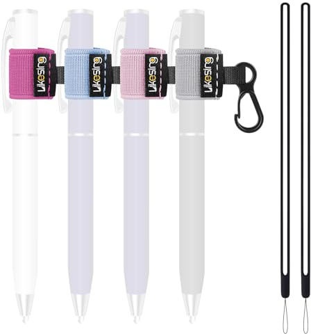 Likesing Pen Holder for Lanyard, Portable Elastic Retractable Pencil Holder with Silicone Lanyard Around Neck, Pen Leash for Nurses, Teachers, Waitres, Carpenters, Construction Workers(Light-colored)