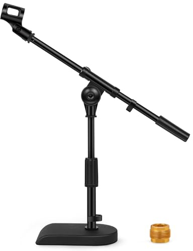 InnoGear Verstellbarer Schreibtisch-Mikrofonständer, gewichtete Basis mit weicher Drehkupplung, Galgenarm, 0,95-1,6 cm Schraubadapter für Blue Yeti und Blue Snowball, Kickdrums, Gitarrenverstärker