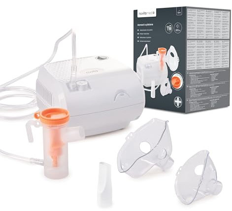Nuvita 5023 Nébuliseur à Piston pour Thérapie Respiratoire Efficace - Haute Performance, Faible Bruit, Compatibilité avec Tous les Médicament