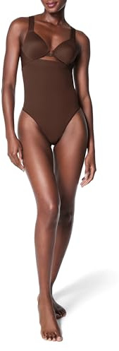Spanx Mujer Seamless Power High-Waisted Thong Shapewear Briefs, Chestnut Brown, M