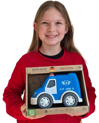 BIOPLAY® XXL-Polizeiauto | Bio Kunststoff | Nachhaltiges Spielzeug ab 18 Monate für Jungen und Mädchen | Indoor und Outdoor | Polizeiwagen | Polizei | Polizeifahrzeug