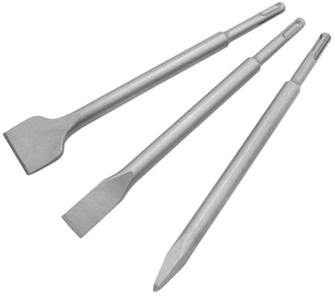 Meichoon Martillo Juego de 3 Cinceles Afilados Cinceles Planos Planos Anchos Martillo Rotativo Brocas Herramientas para el Hogar Albañilería Hormigón Zanjas DC603 A