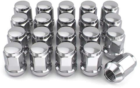 White Knight M12x1.50 Solid Piece Bulge Acorn Lug Nuts (NO Cap) for Select Aftermarket & Factory Wheels, EZ to Install, Durable Carbon Steel, Stylish Triple Layer Chrome Finish - 1907S-20AM (20 Pack)