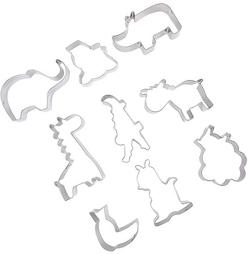 Cabilock 9 Piezas cortador de galletas pegajoso golosinas sandwicheta sanducheras sandwich molde para galletas con forma de animales herramientas para hornear chocolate Acero inoxidable