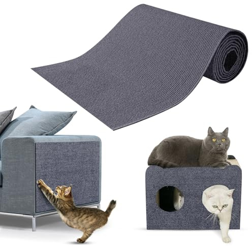 Griffoir Chat Canapé,Protection canape Chat Tapis,Protecteur de Rayure Protecteurs,DIY Tapis à gratter pour 100X30cm Gris foncé
