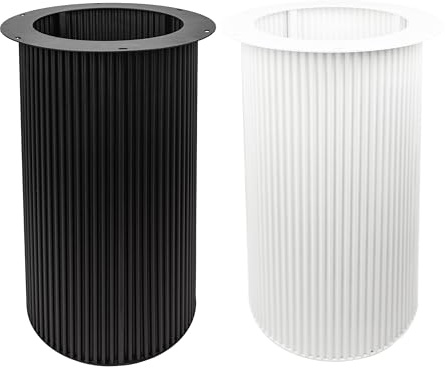 Natural Goods Berlin Colonna da tavolo rotonda Wavy, struttura da tavolo in metallo bianco, 72 cm, moderna, base per tavolo da pranzo, verniciata a polvere, base rotonda per tavolo da pranzo