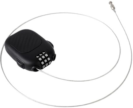 manhegari Verrou de planche à neige portable rétractable pour poussette, casier de sécurité noir pour sac à dos, cadenas à combinaison, dispositif de sécurité pour le snowboard pour bagages, poussette