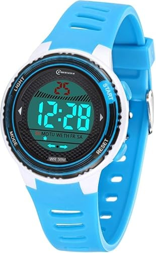 DTKID Montre numérique pour Enfant, garçon et Fille, avec lumière, Date, réveil, Montre étanche à 30 m, Sports d'extérieur