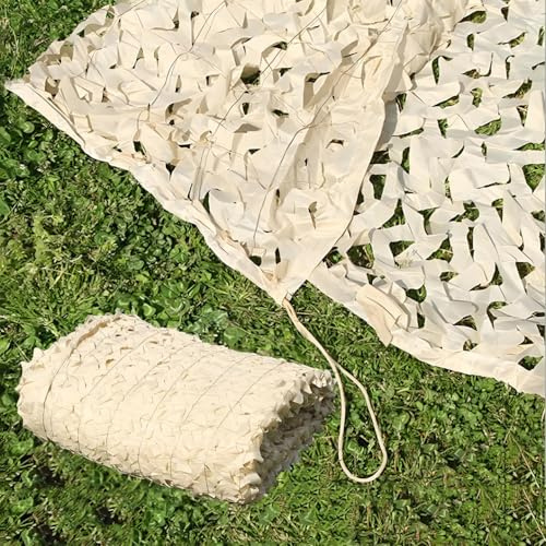 Générique 210D Filet de Camouflage Pergola Beige, Voile D'ombrage Rectangulaire, Toile Ombrage Exterieur, Brise-Vue Extérieur Résistant Aux UV, Protection Intimité Et Décoration de Clôture(5.5x9 M)