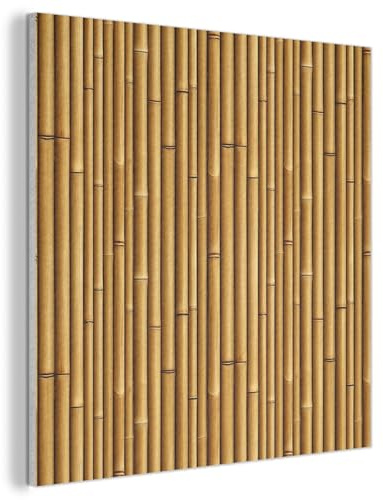 MuchoWow© Wandbilder Akustikpaneele Filz Wohnzimmer Wanddeko Schlafzimmer | 80x80 cm - Schallpaneel Zimmer Deko für die Wand Dekoration Wall Art Natürlich - Bambus - Lebendig