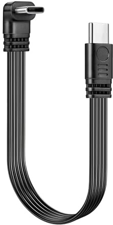 aceyoon Cable USB C a USB C Corto 30cm, 90 Grados USB Tipo C Cable a USB C Ángulo Abajo Silicona + TPE Cables de 60W Carga Rápida Tipo C para iPhone 17/16/15 Pro Max, para Galaxy, para Huawei