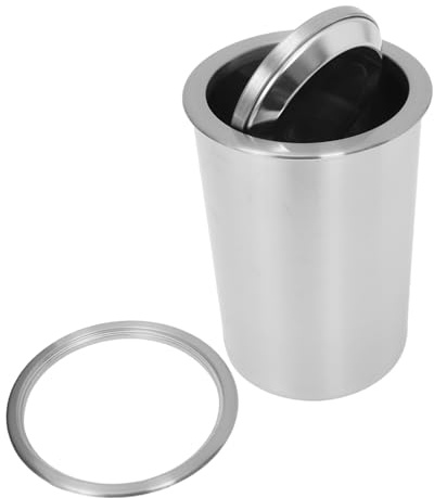 POPETPOP Cubo Abatible con Empotrado Tapa Basura de Acero Inoxidable