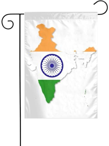 Petit drapeau de Noël imprimé carte de l'Inde drapeaux de jardin double face décoration de pelouse de Noël pour l'extérieur cour