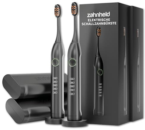 Zahnheld Gero G3 Schallzahnbürste Doppelpack, 2x Bürstenköpfe & Reiseetuis