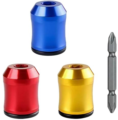 Foonary 3 piezas de destornillador magnético con 1 punta, anillos de tornillo extraíbles, soporte de puntas, destornillador angular, juego de puntas para taladros, trabajos mecánicos de bricolaje
