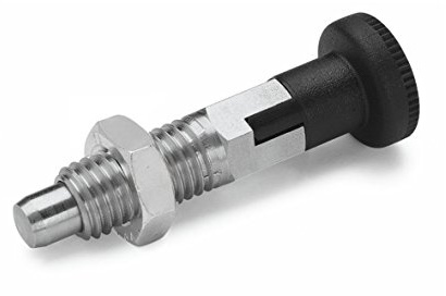 Ganter Normelemente GN 717-4-M8X1-CK-NI - Edelstahl-Rastbolzen, Silber, 2 Stück