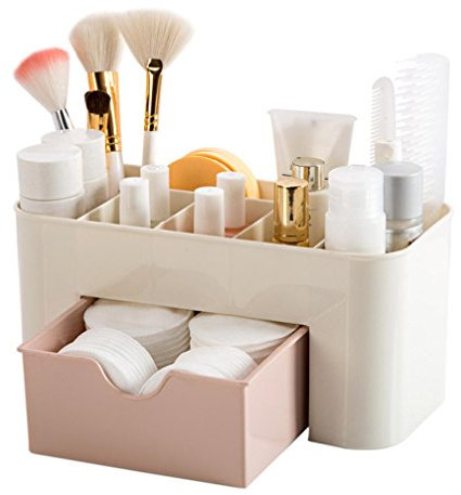 Caja Para Cosméticos Paellaesp Organizador Guardar Espacio De Escritorio Maquillaje Cajón De Almacenamiento De Tipo Caja (Rosa)