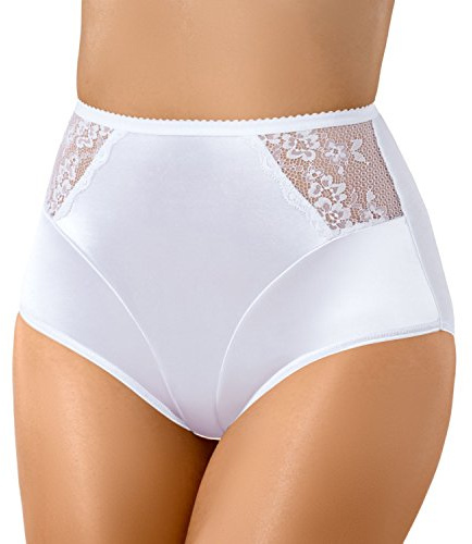Babell Bauchweg Unterwäsche Damen Miederslip mit Bauch-Weg-Effekt Shapewear Stark Formend Miederhose Slip Hochzeitsdessous Große Größen (M, Weiß)
