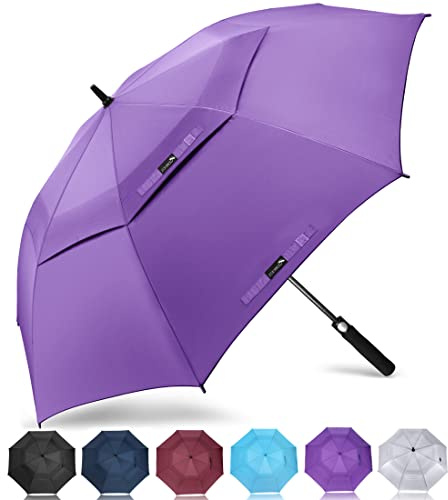 ZOMAKE Paraply Vindtät,Paraply Storm Resistant Large,68Tum XXL Golf Paraply Med Automatisk Open Close För Män Kvinnor(Lila)