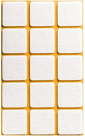 15pcs x Square Self Adhesive Felt Pads 30x30mm (White)