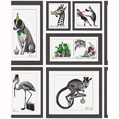 HUAIX HOME Mad Dogs Picture Framed Animals Retro Vintage British Vinyl Wallpaper