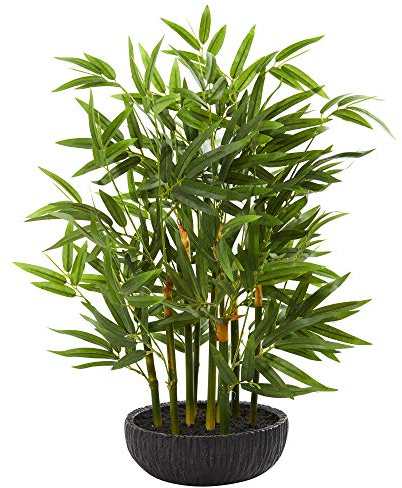 Nearly Natural 20” Bamboo Artificial Silk Plants, Green