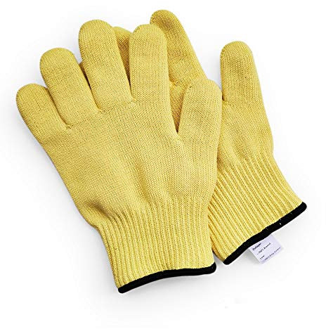 1 paio di guanti a maglia aramidica lungo/corto per proteggere il polso resistente al calore – tenere bruciando piatti caldi/forno- guanti da lavoro resistenti al calore (medio, polso corto)