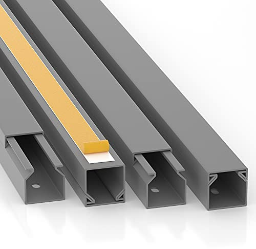CILSON Kabelkanal, 16x16 mm, 10x1 m, Grau, selbstklebend | PVC, UV-beständig, Innen & Außen, 10 Stangen à 1 m = 10 m, Made in Germany