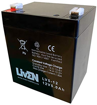 LIVEN LV5-12 AGM-Batterie, 12 V, 5 Ah, C-20, wartungsfrei, Sicherheitsausrüstung, medizinische Ausrüstung, USV, Kommunikation, Notfall