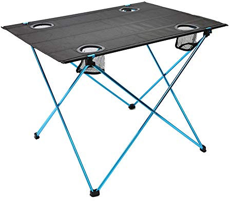 Picknick Camping Tisch Klappstrand Tragbare Angeltische Outdoor Backpacking Leichte Roll-Up Schreibtisch Gartenmöbel,Blue