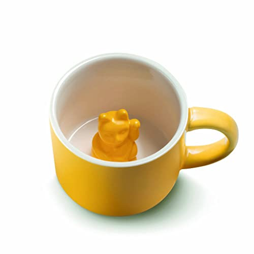 MANEKI NEKO Lucky Mug Deep Yellow | Tasse mit Winkekatze Lucky Cat Glückstasse Kaffeebecher Teebecher