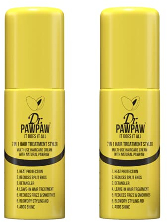 Dr.PAWPAW It Does It All: 7 in 1 Hair Treatment Styler with Papaya, Aloe Vera, Coconut Oil, Vegan & Natural,For All Hair Types(2 x 150 ml)